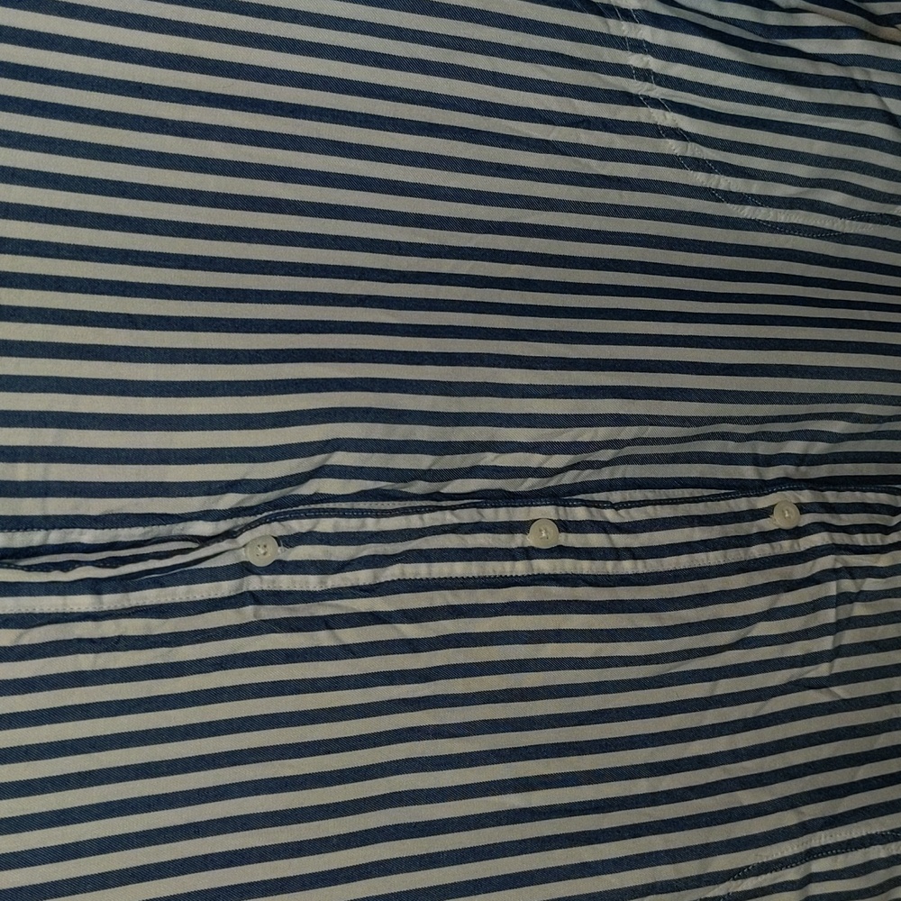 Tommy Bahama Women's Size XL Chambray Nautical Striped Boyfriend Cover Up Shirt - Picture 2 of 10